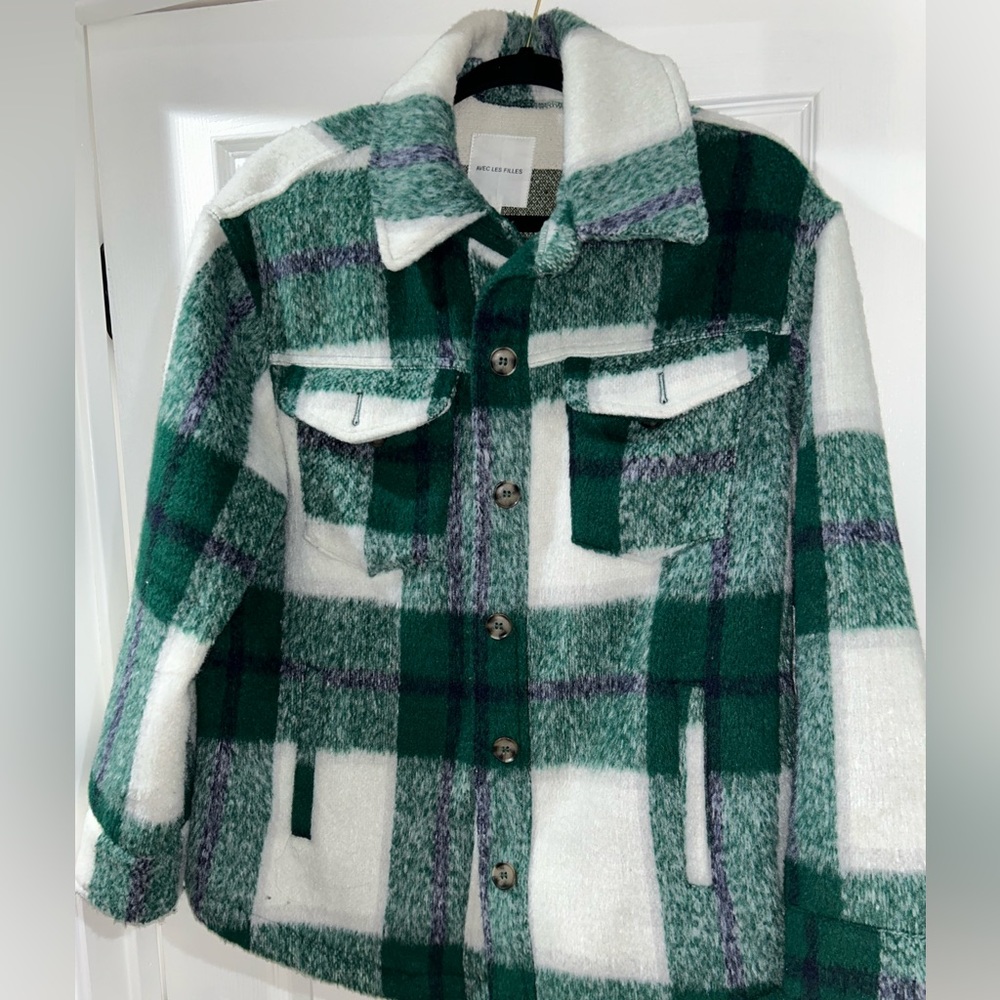 Green + white Shacket